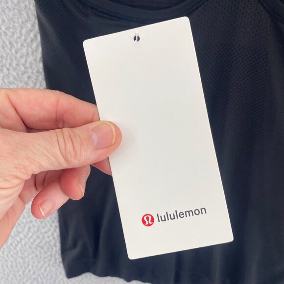 Lululemon Swiftly Tech T-Back Black Top Womens 6 Stretch Running Silverescent - Picture 8 of 11